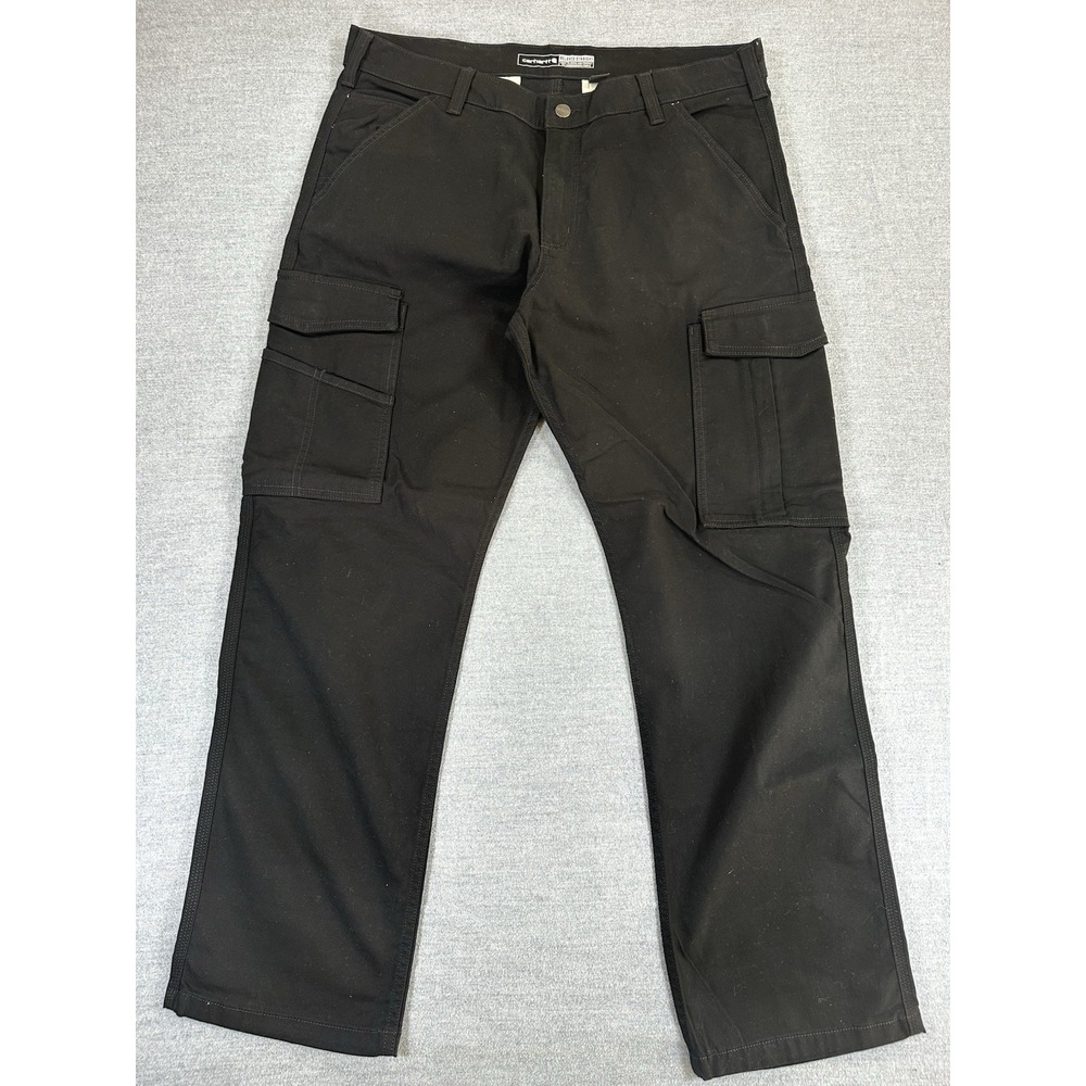 Carhartt 103574 Men's 36x30 Relaxed Straight Rigby Cargo Pants Black NWT